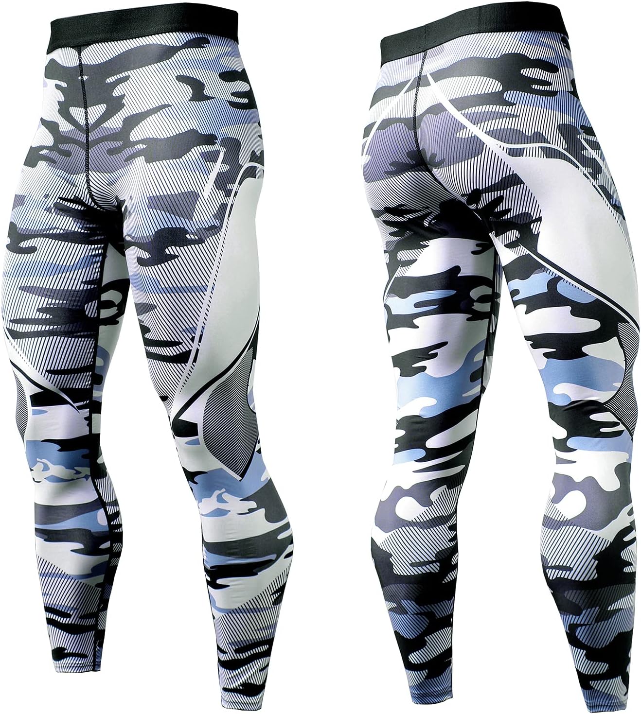 OEBLD Compression Pants Men UV Blocking Running Tights 1 or 2 Pack Gym Yoga Leggings for Athletic Workout - Image 7