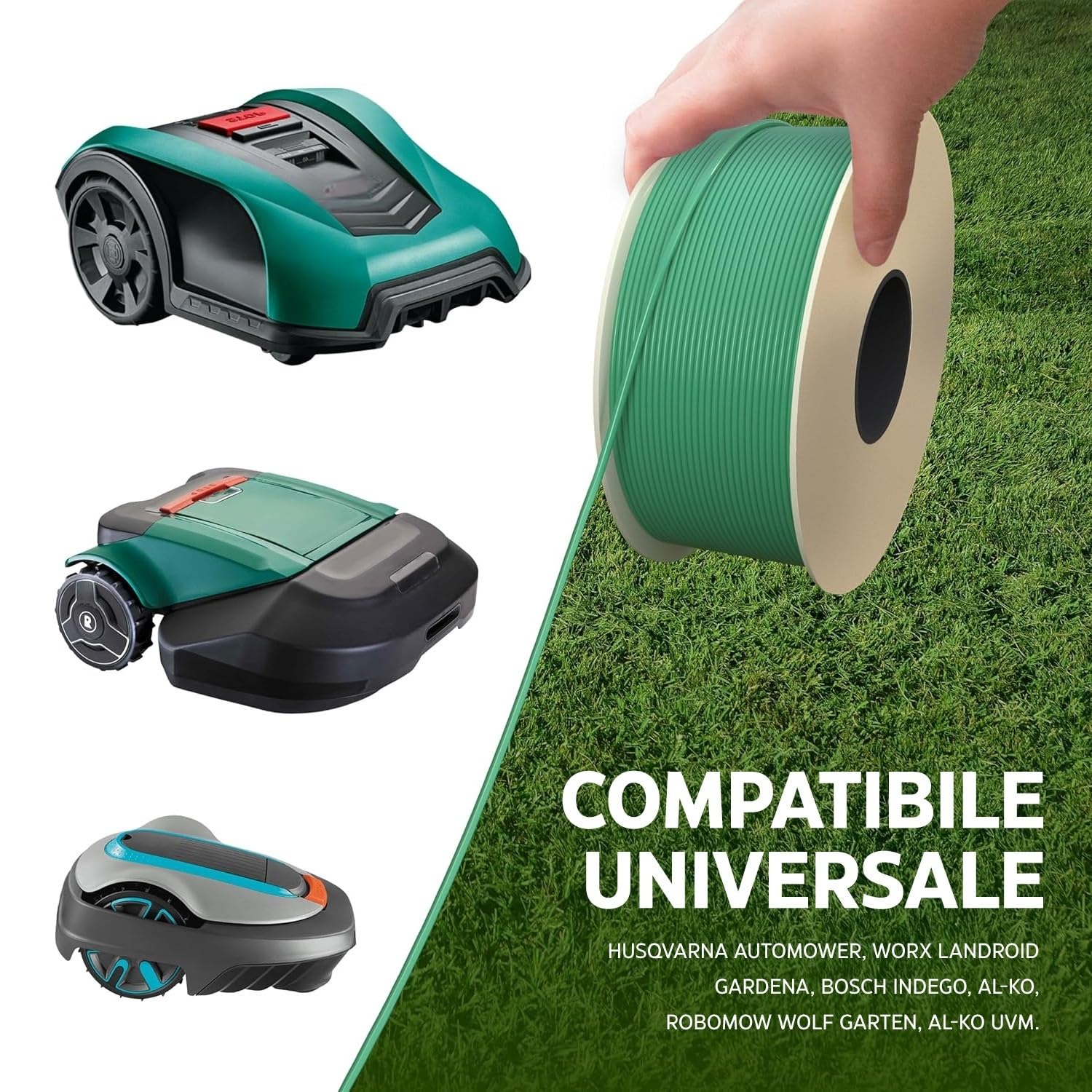 kanoo® Cavo di limitazione universale per robot tosaerba, filo di limitazione per robot tosaerba, cavo di alta qualità, Ø 2,7 mm (300 m)