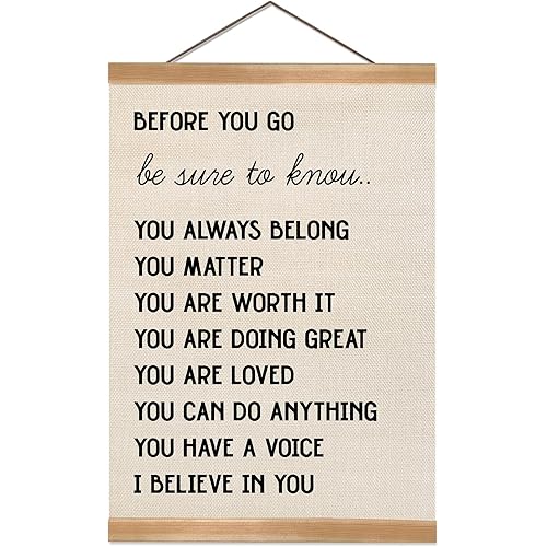 ZTGDA Inspirational Quote Hanging Wall Decor Poster, Before You Go Be Sure to Know Poster, Positive Affirmation Wall Art Decor for Kids Room Classroom Home Office