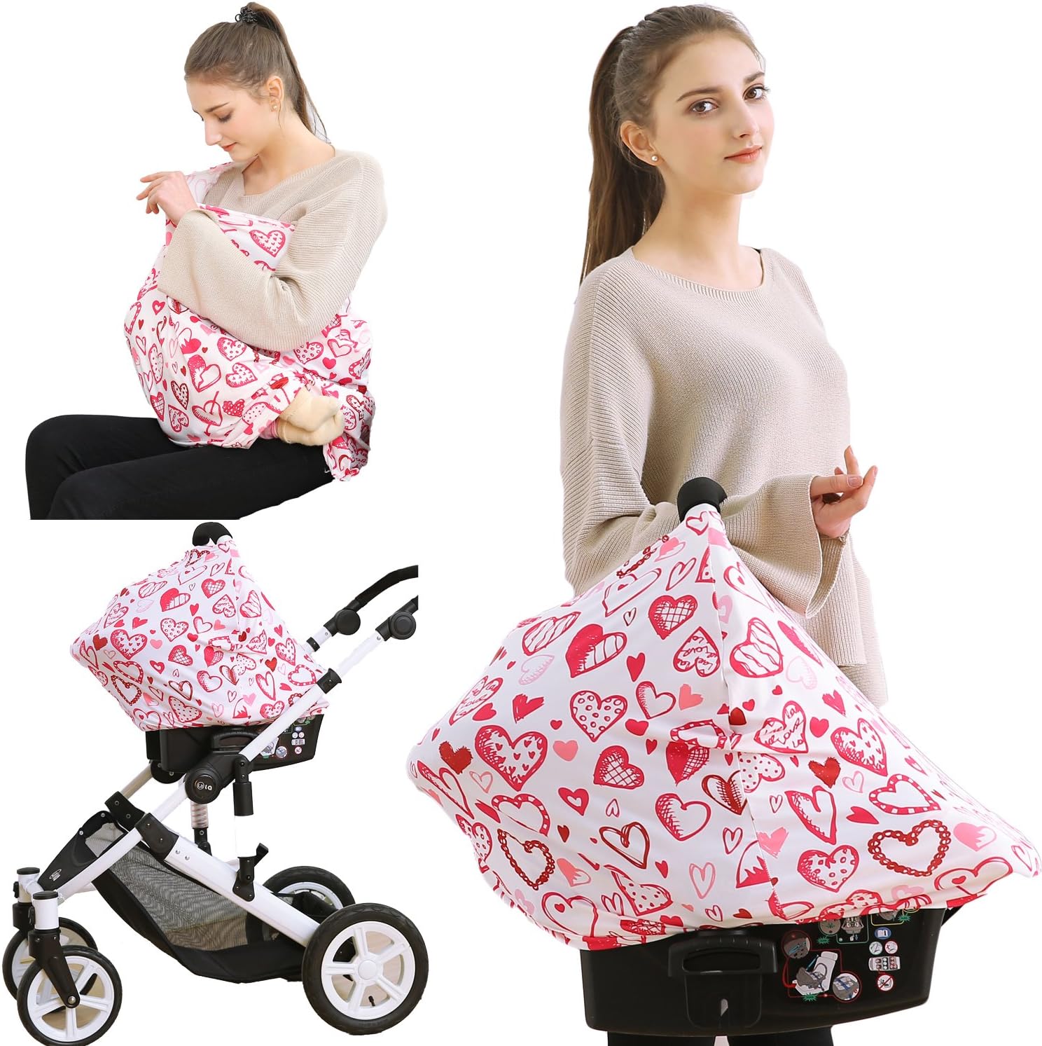 Baby Car Seat Covers, Nursing Covers, Carseat Canopy, Boys Girls Breastfeeding Cover Carseat Canopy