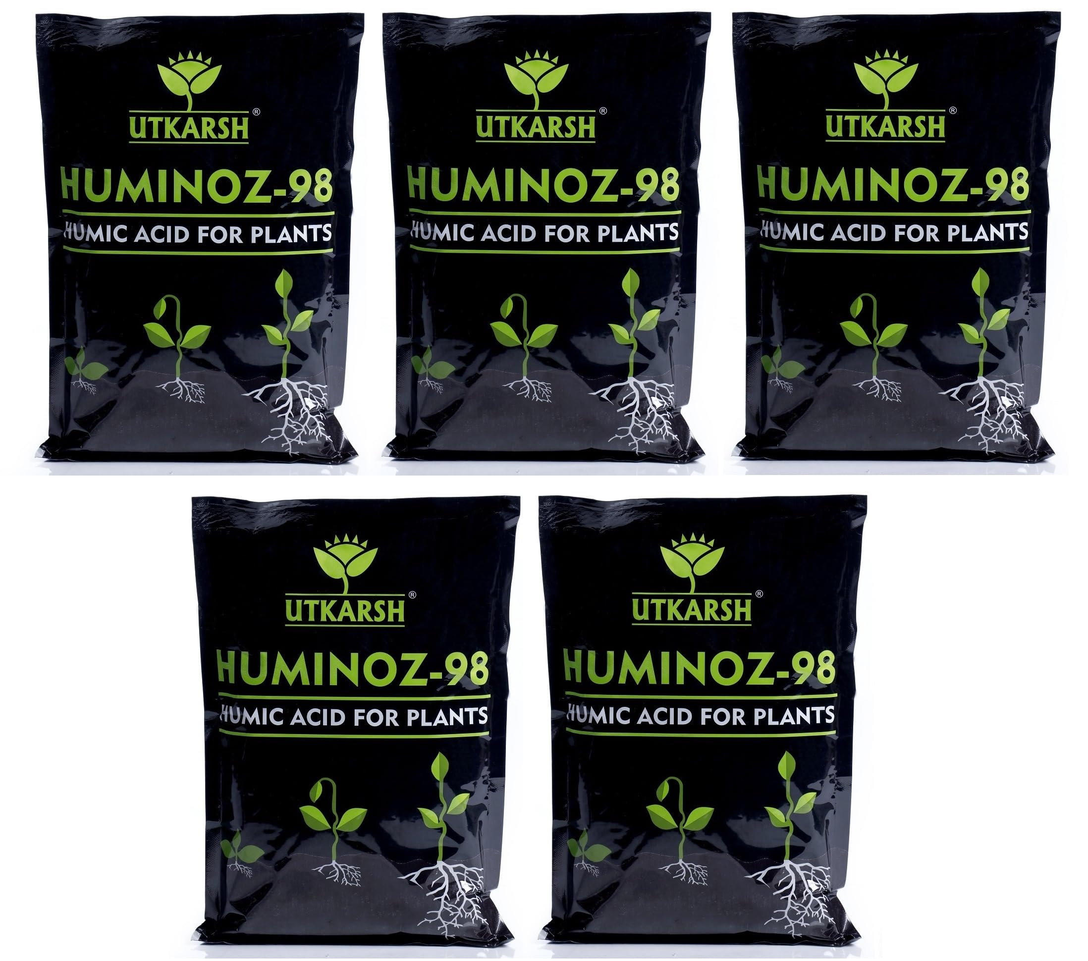 UTKARSH Huminoz-98 Humic Acid (98%) for Plant | Plant Fertilizer for Potted Plants | Plant Growth Enhancer, Soil Conditioner, Improves Plant Root System | (Set of 5 of 900 gm; 4.5 Kg) (B081DYNC54) Amazon Price History, Amazon Price Tracker