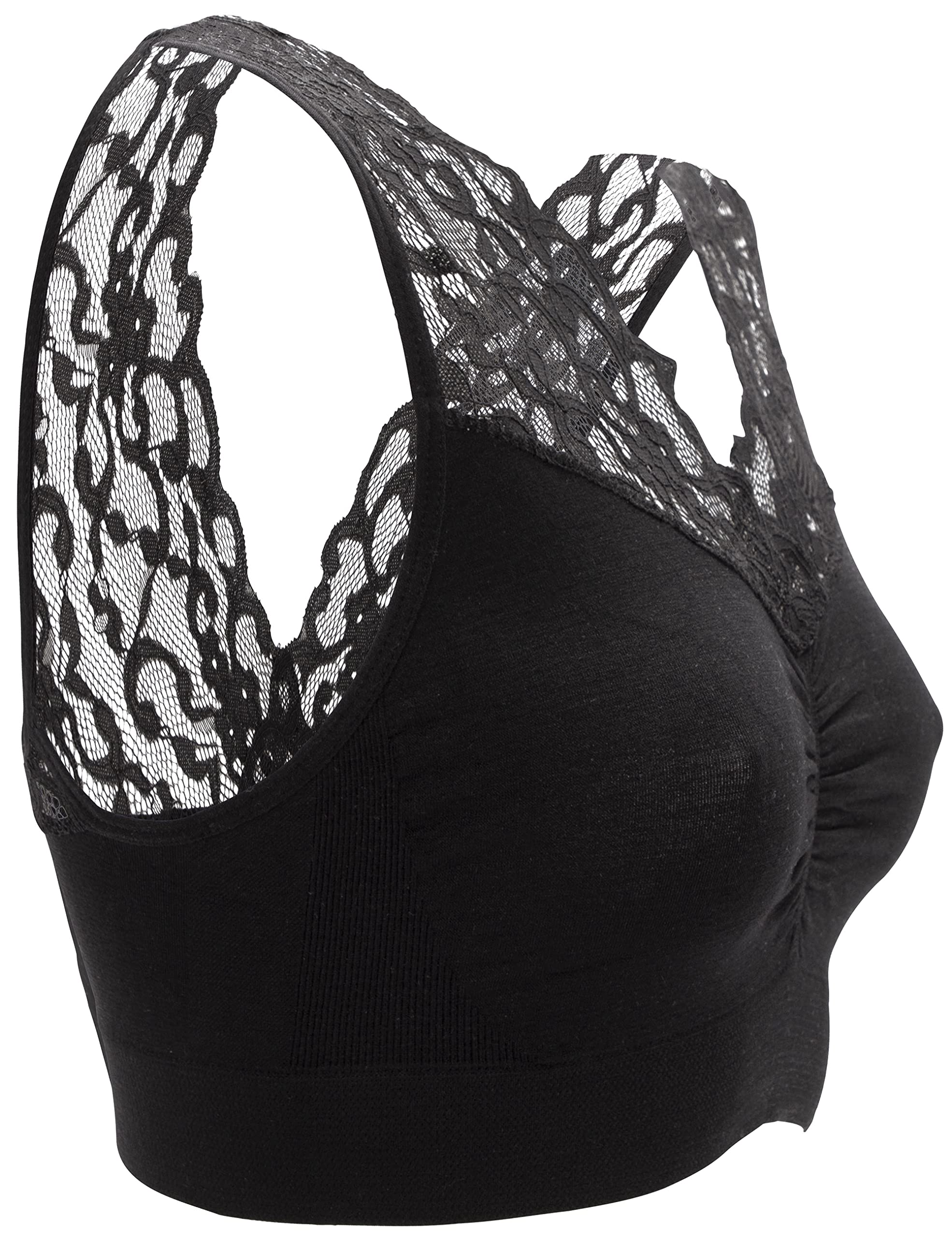 UnsichtBra Lot de 3 bustiers, avec dentelle fine, soutien-gorge pour femme, sans armatures, doux, brassière d'allaitement pour dormir