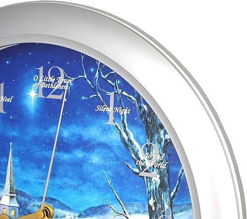 Vista 61 de JUSTIME Reloj de pared de caoba de 14 pulgadas con 12 villancicos de Navidad, elegancia atemporal Wsh Caoba