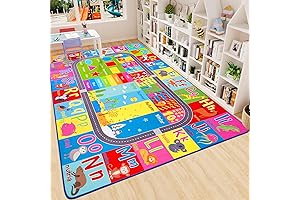 HOMORE Educational Rug: Enhance Early Learning in Classrooms with Alphabet, Numbers, and Animal Discoveries