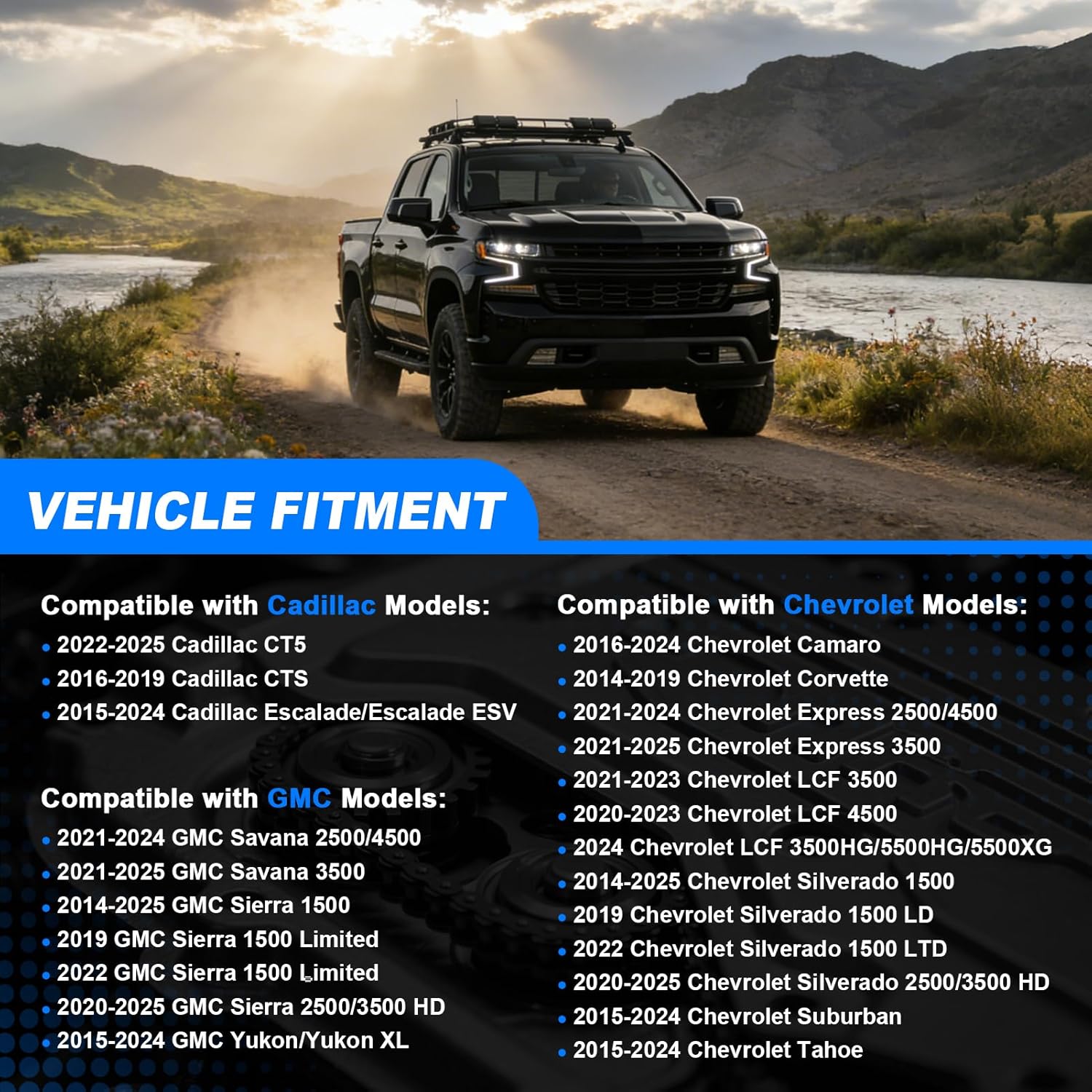 Front Engine Timing Cover Fit for 2014-2025 Chevrolet Silverado 1500 Tahoe Suburban, GMC Sierra 1500 Yukon, Cadillac CTS Escalade 5.3L 6.2L 6.6L 12691692