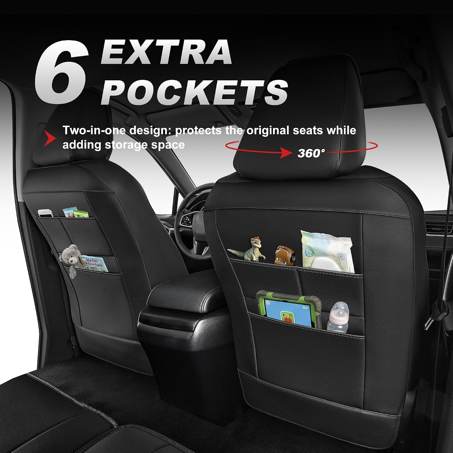 Custom Fit for 2016-2021 Honda Civic Seat Covers Full Set image 5