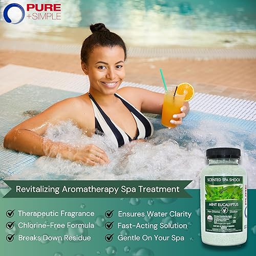 Miniatura 4 de Shock de spa perfumado de eucalipto choque sin cloro para cualquier spa o jacuzzi, uso con tabletas de bromo o cloro de spa. Los cristales de