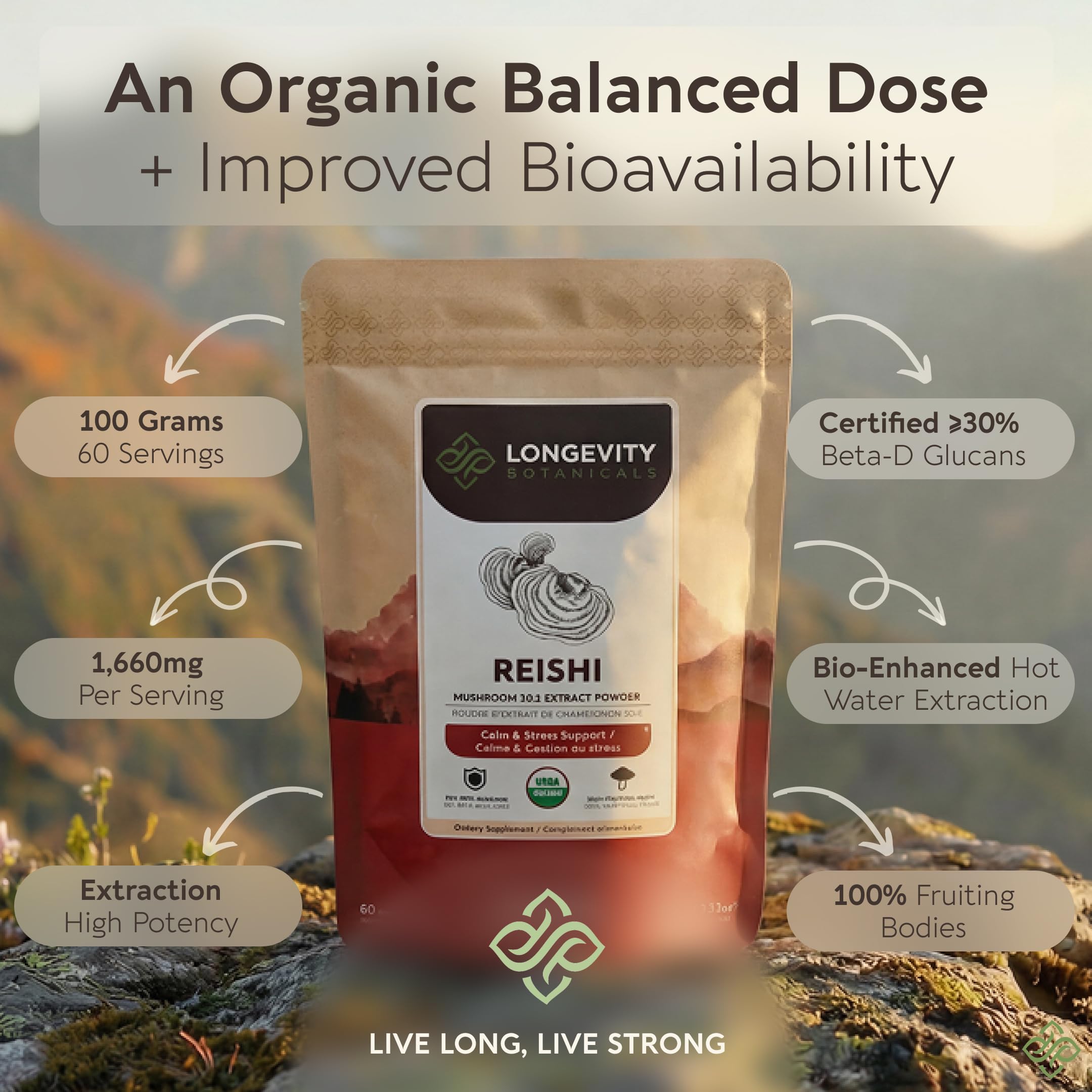 Organic Reishi Mushroom Powder Supplement Extract | Ganoderma Lingzhi — Amazon image 4