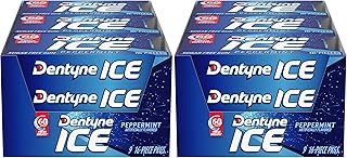 Dentyne Ice Peppermint Sugar-Free Chewing Gum, (288 Total Pieces),16 Pieces(Pack of 18)