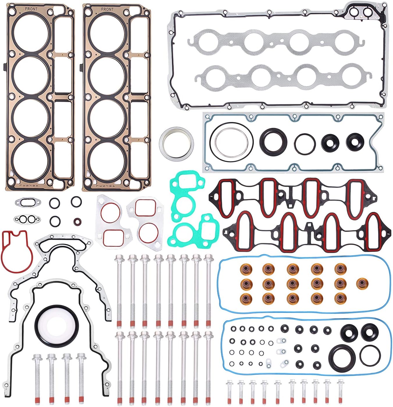 limicar cylinder head gasket full set compatible with 2002 2003 2004 2005 2006 2007 2008 2009 2010 2011 silverado tahoe gmc yukon envoy buick cadillac 4.8l 5.3l