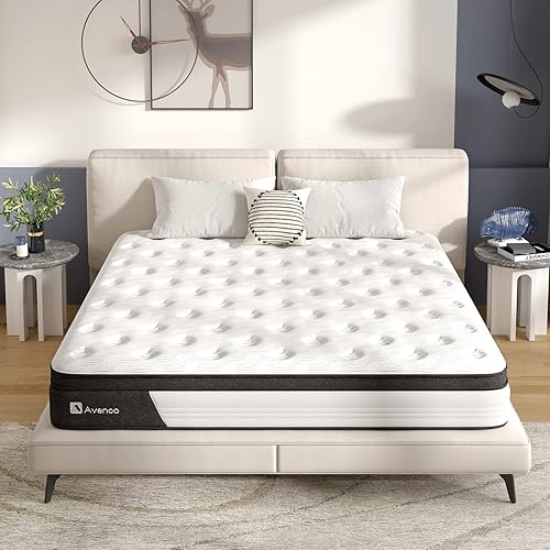 Miniatura 25 de Avenco - Colchón tamaño King, colchón híbrido tamaño King en una caja, colchones de 12 pulgadas tamaño King con espuma de confort y resortes de