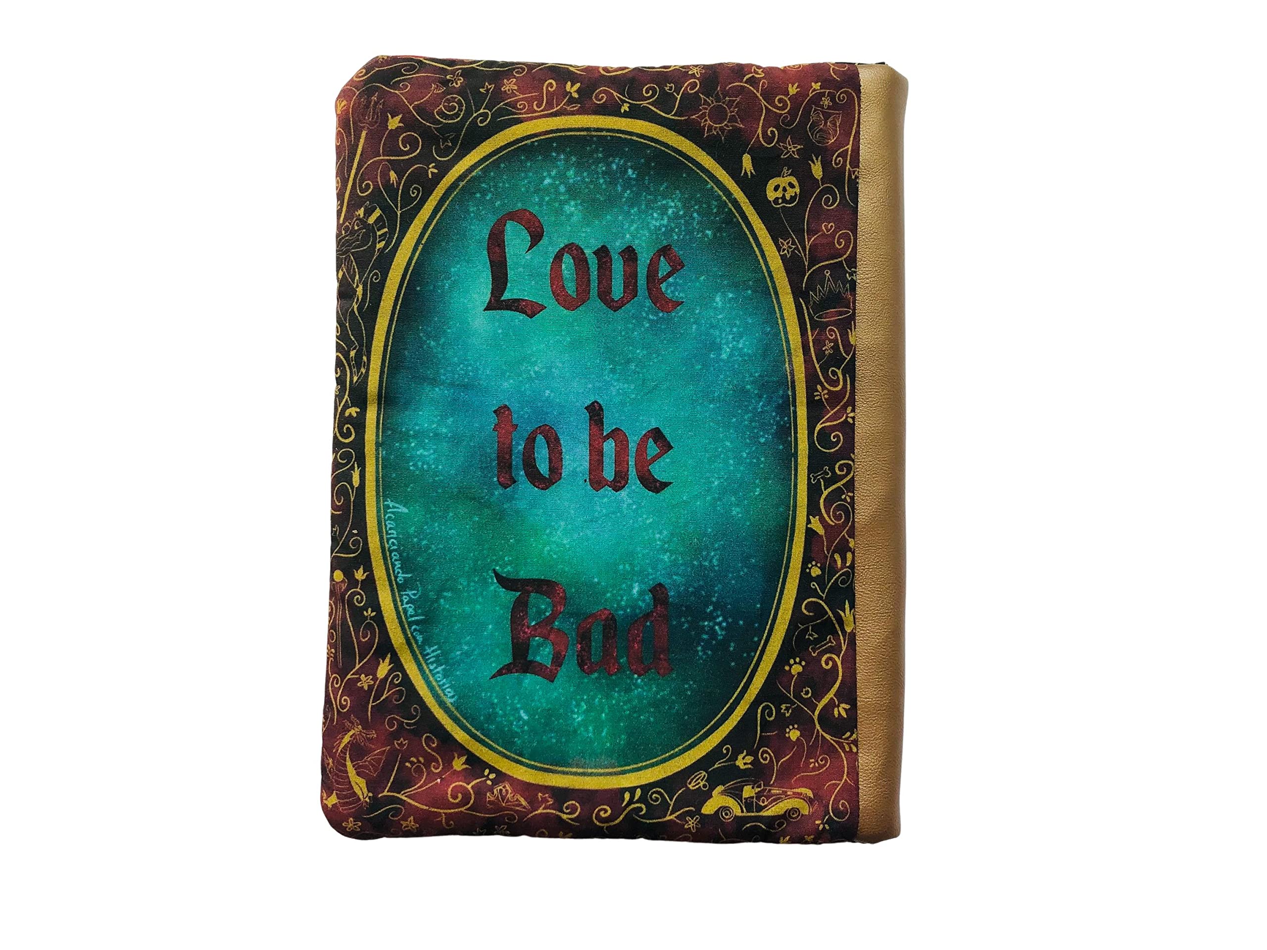 Funda artesanal mediana de solapa para libros de VILLANAS CLÁSICAS + marcapáginas de regalo, funda de algodón ecológico, acolchada, libros. Regalo ideal para adolescentes