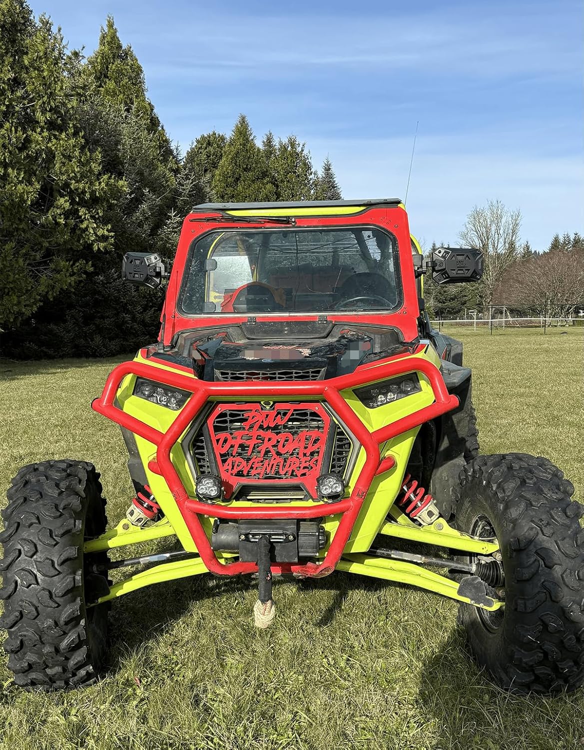 KEMIMOTO UTV Side Mirrors, One Mirror Two Purposes 8" x 5.3" Wide View for 1.65-2 inch Roll bar Compatible with Polaris RZR/Can Am X3/Pioneer/Talon/Teryx/CFMOTO Tool-free Multi-Adjustment Fit Big UTV - Image 8