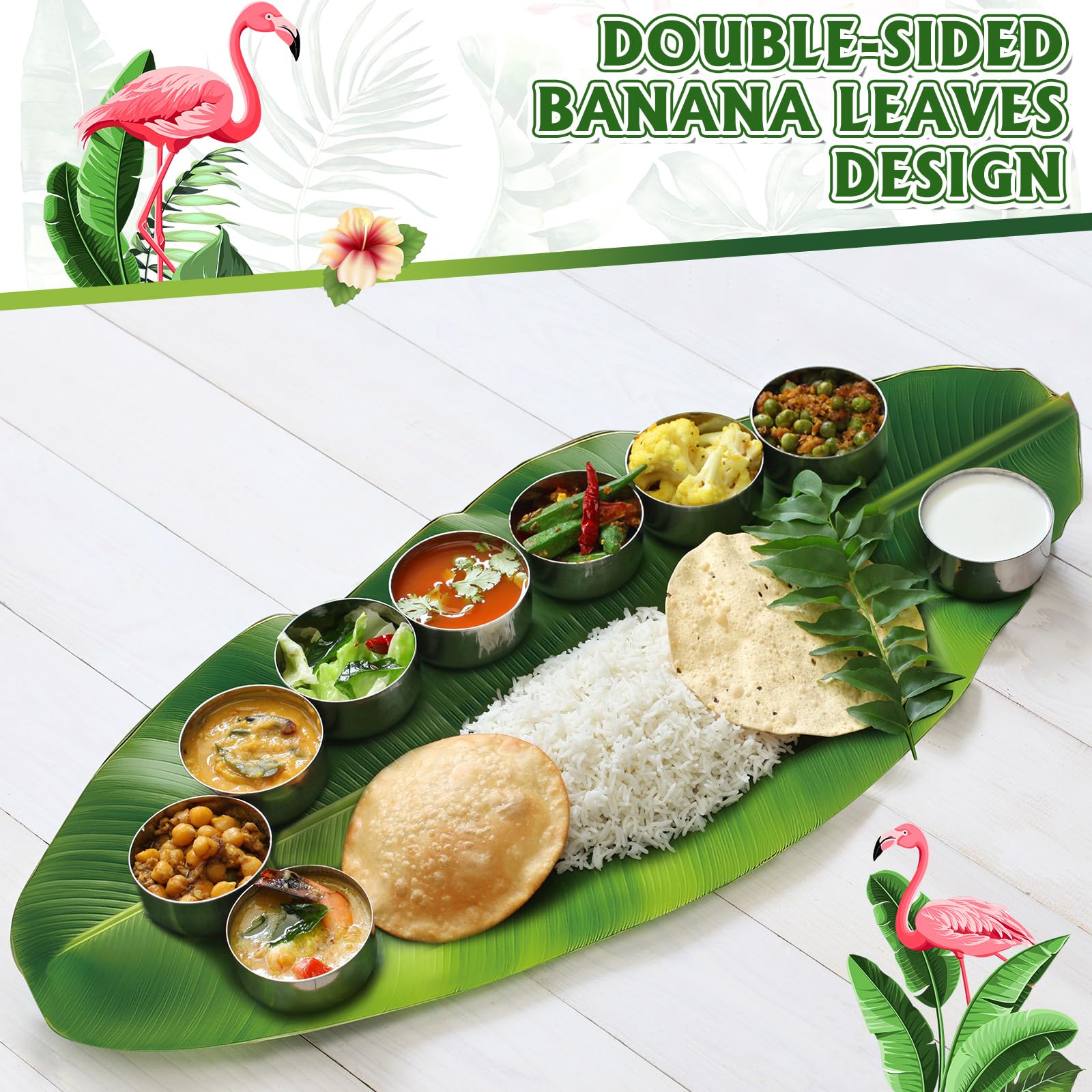 Tinlade 30 hojas de plátano, hojas de papel de pergamino, hojas de plátano artificiales tropicales para cocinar, tabla de charcutería para servir alimentos, decoración de fiesta hawaiana, centros de