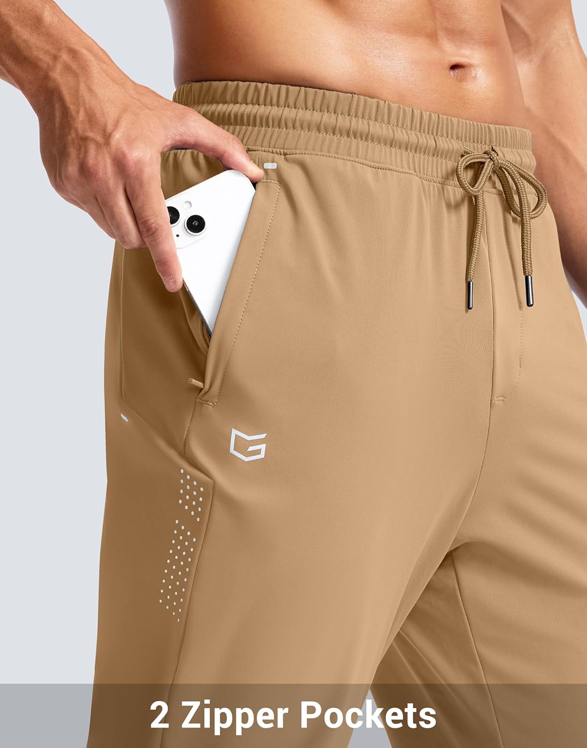 G Gradual Men's Joggers with Zipper Pockets Athletic Workout Gym Pants Stretch Running Track Jogging Sweatpants for Men - Image 4