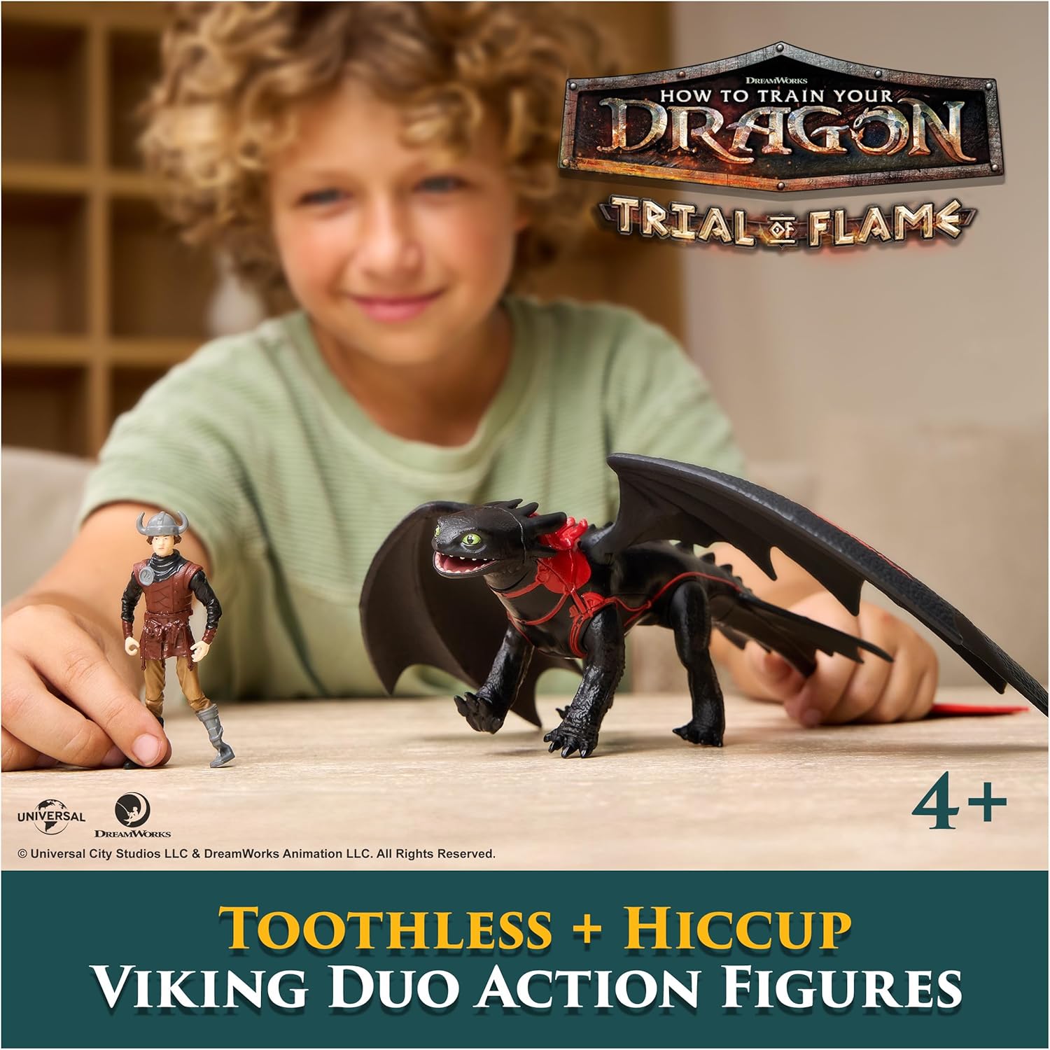 DreamWorks Dragons, How to Train Your Dragon, Toothless & Hiccup, Viking Duo Action Figures, Kids Toys for Boys Ages 4 and up