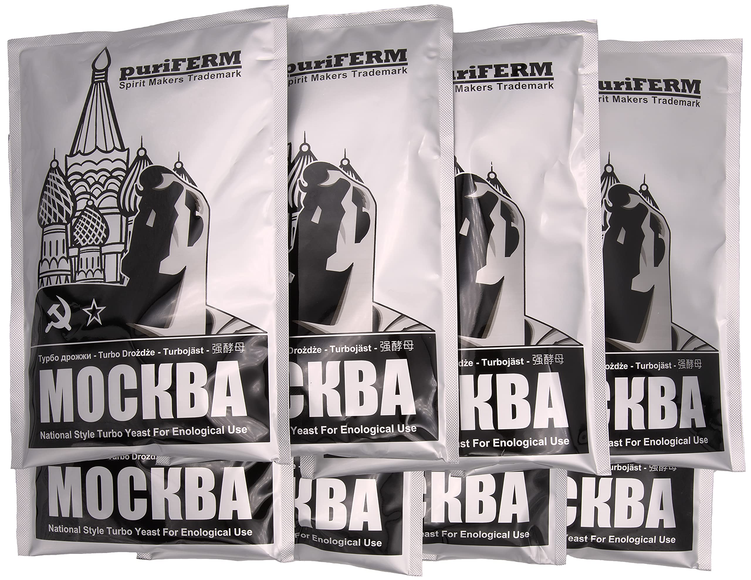 8X Mockba Turbohefe neutrale Hefe zum Destillieren 21% in 8 Tagen