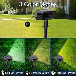 Ugecl Solar Spot Lights Outdoor - 74 LED 3 Lighting Modes 2-in-1 Solar Landscape Spotlights, IP65 Waterproof Outdoor Solar Lights for Yard Garden Pathway Outside Landscape - 4PK