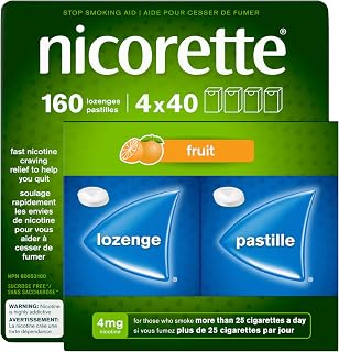 Nicorette 4mg Nicotine Lozenges, Fruit – Quit Smoking Aid, Discreet Craving & Withdrawal Relief, Nicotine Replacement Therapy (NRT), Sucrose-Free* Nicorette Lozenges, 160 Count