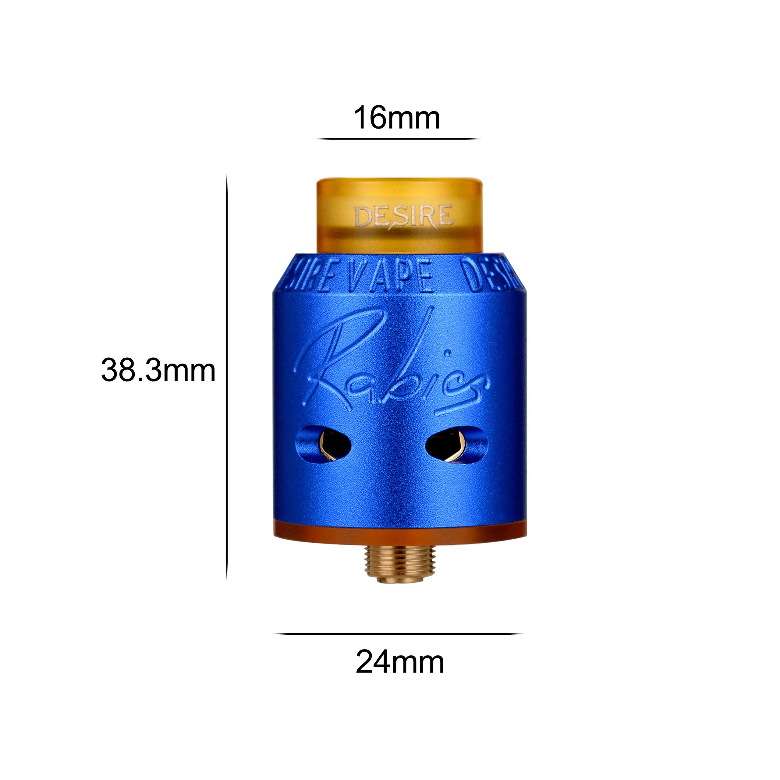 WOLFTEETH 510 RDA Clone Rebuildable Dripping Atomizer Dual Coil Rabies 24mm  | Lightweight Aluminum-Magnesium Alloy Blue/1ml Nicotine Free 123803:  Amazon.co.uk: Electronics & Photo