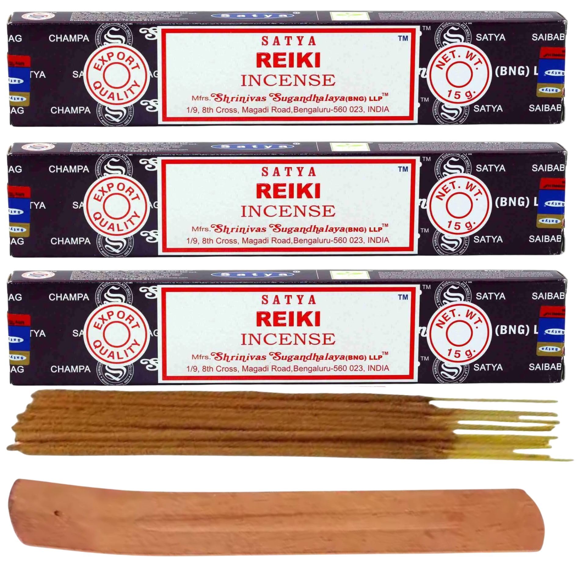 Satya, REIKI, Nag Champa, Incense Sticks, 3 Packs, Agarbatti