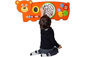 D DAKIN Learning Sensory Wall Toy for Toddlers - Bear Sensory Board with Educational Activities