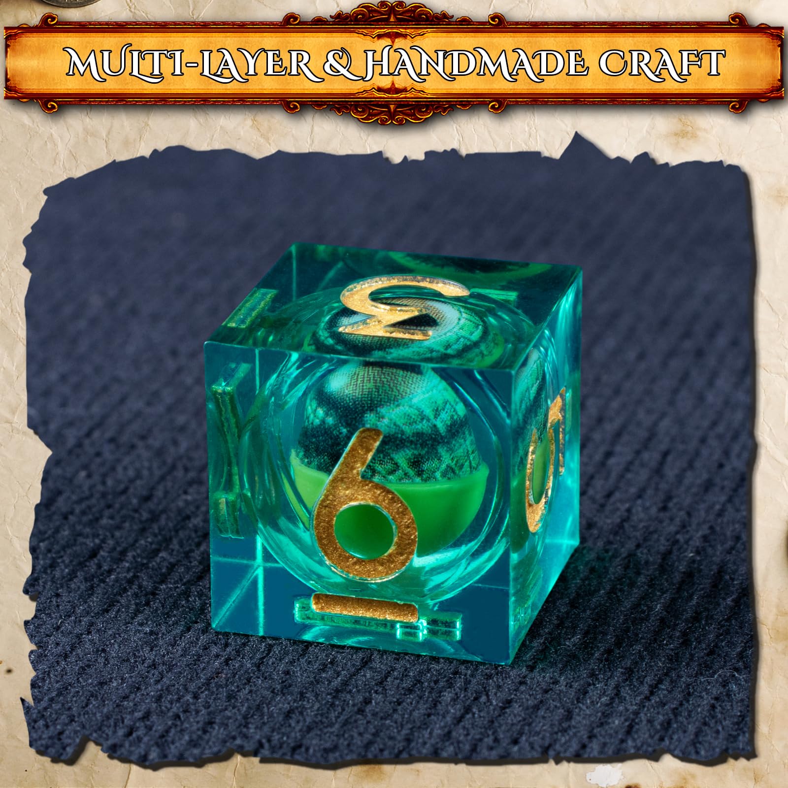 Set De 5 Dados De Ojo De Dragón – Dados Poliédricos De Resina Con Globo Ocular, Colores Cromáticos, Para Juegos De Rol Y Colección