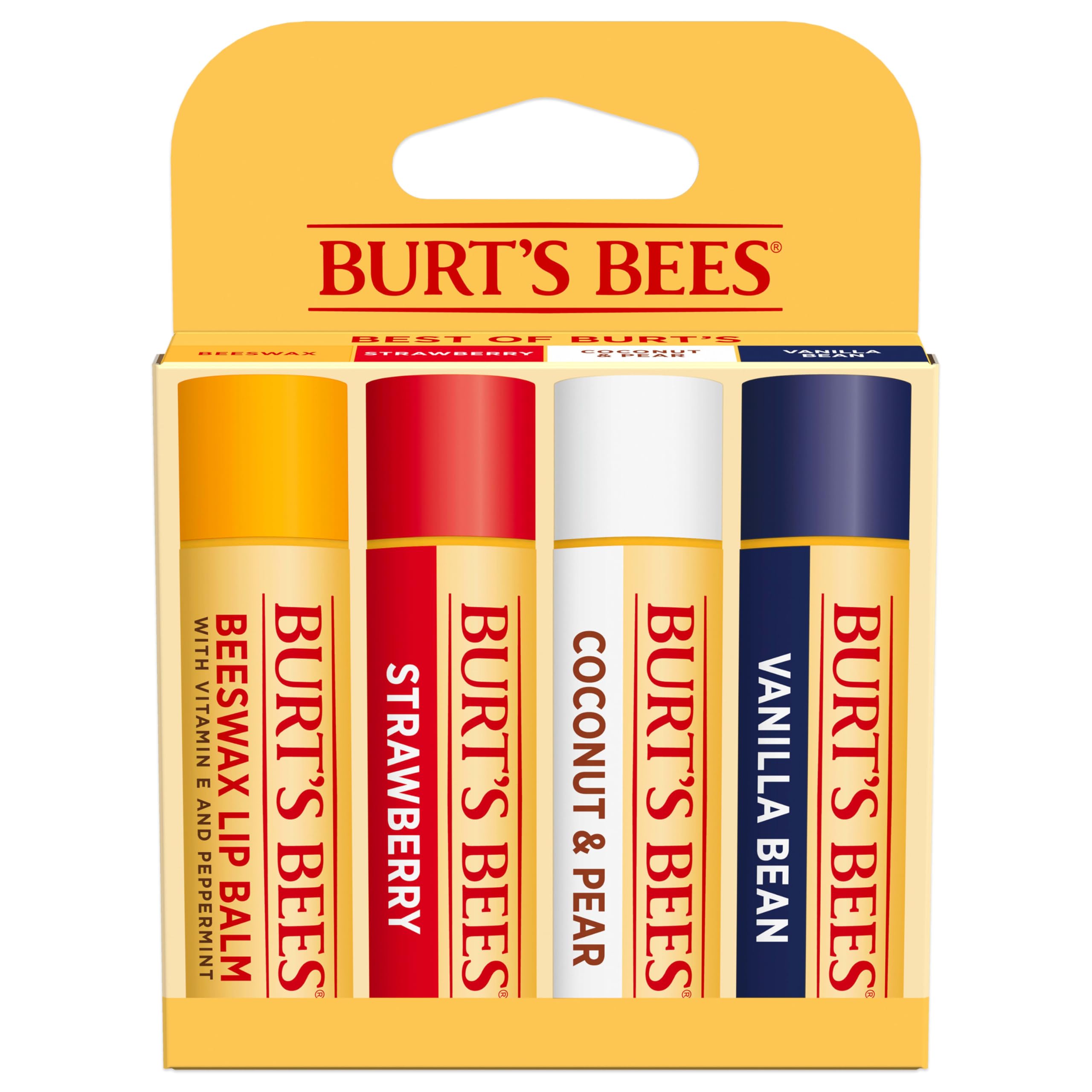 Burt's Bees Natural Moisturizing Lip Balm (Original Beeswax, Strawberry, Coconut & Pear & Vanilla Bean) With Beeswax & Fruit Extracts (Pack Of 4)-image-16