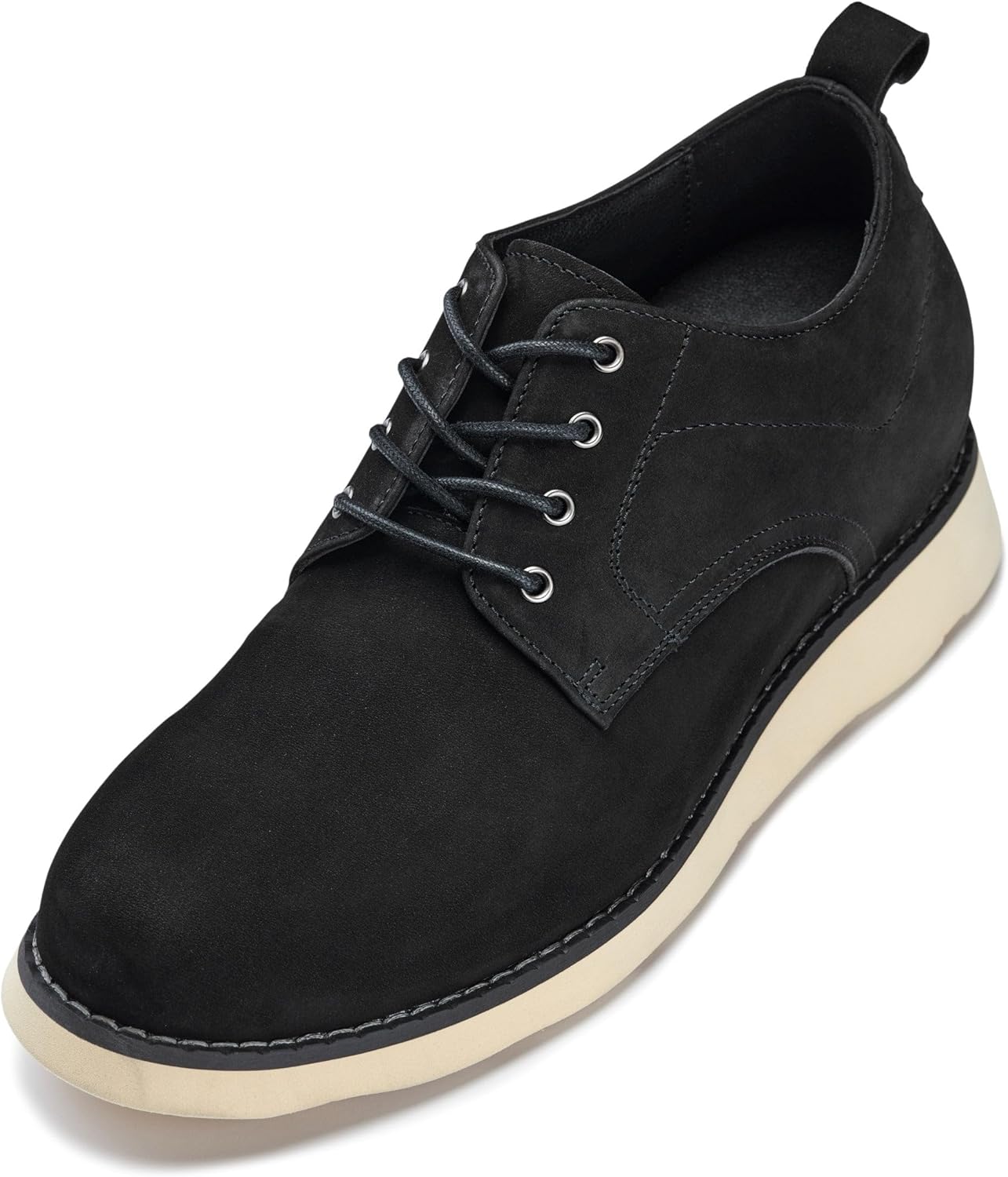 CALTO Men's Elevator Shoes - Nubuck Leather Comfort