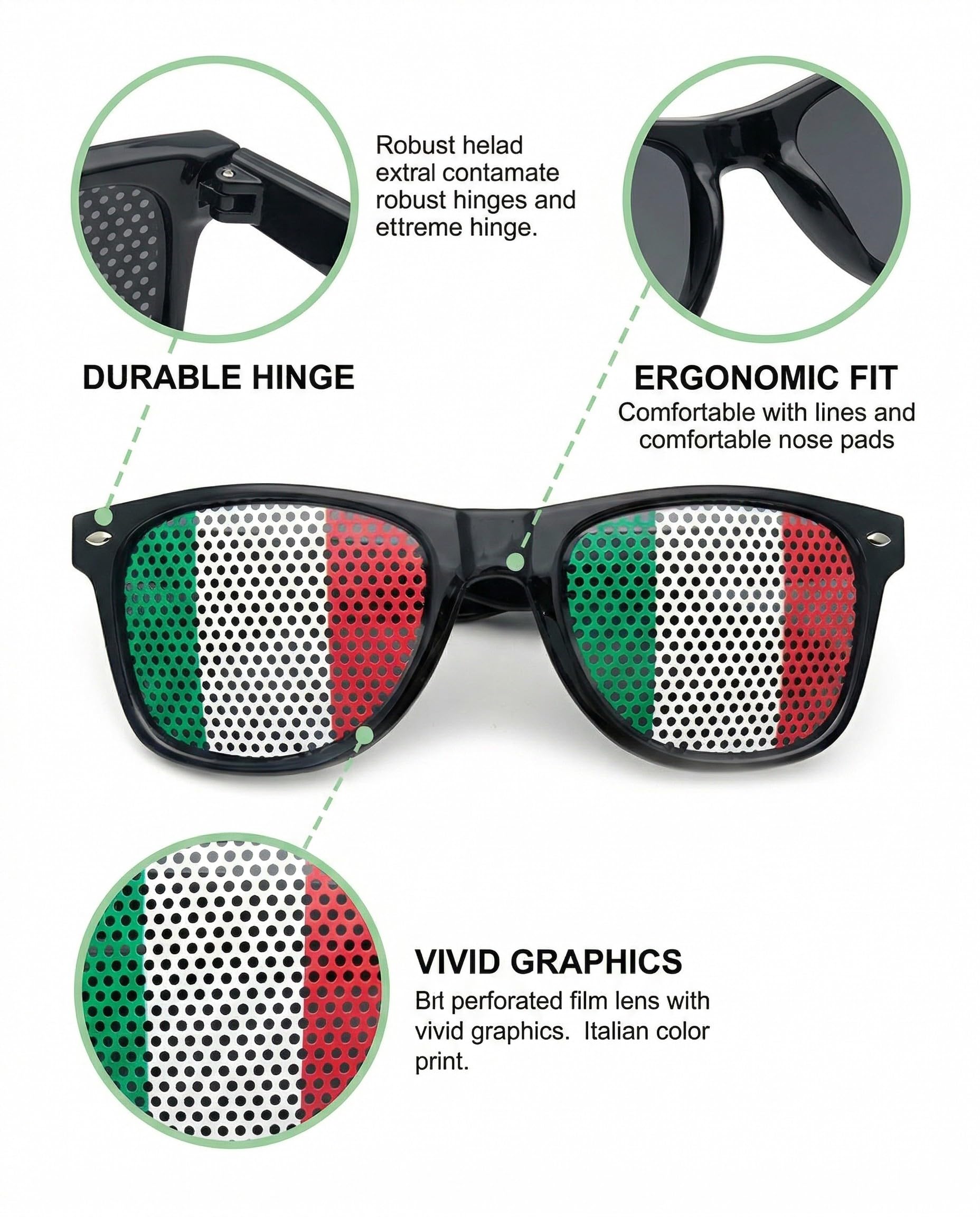Occhiali Italia Tricolore 2 Paia Tifosi Azzurri Nazionale Calcio