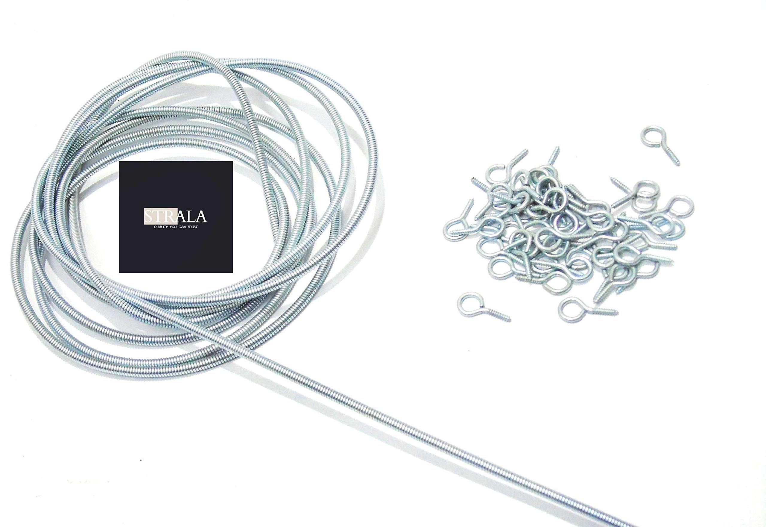 Buy Strala Curtain Steel Spring Rod & Eye Hooks for Arts,Jewelery and ...