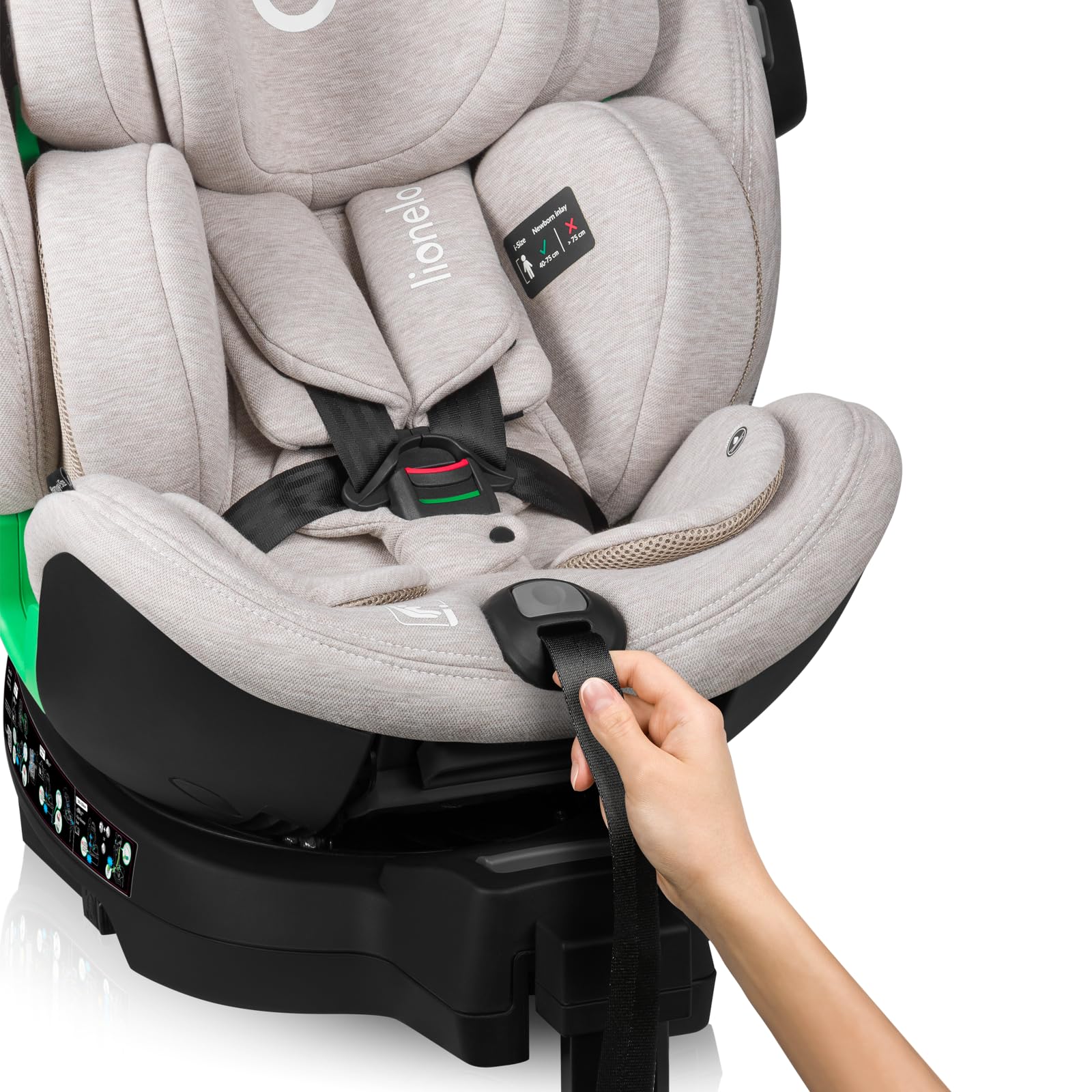 Rialzo Auto I-POP KikkaBoo ISOFIX I-Size - Per Bambini 125-150cm, 22-36kg | Gruppo 3, Grigio
