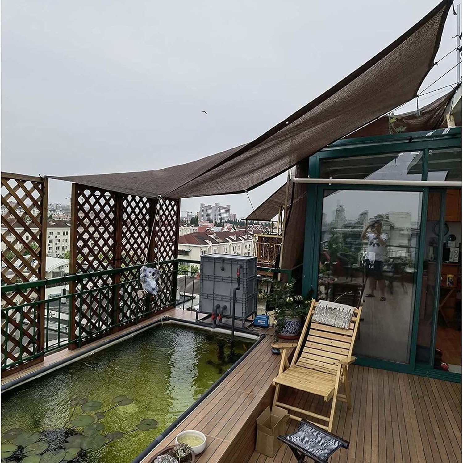 Jolan Shade Netting Brown,Shade Cloth for Plants,Sunblock Shade Net,Greenhouse Shading Net,Shade Sail,Shade Mesh Tarp,Breathable Awning,Sun Protection Fabric,with Grommets,Brown-5x8m(16.4 * 26.2ft)