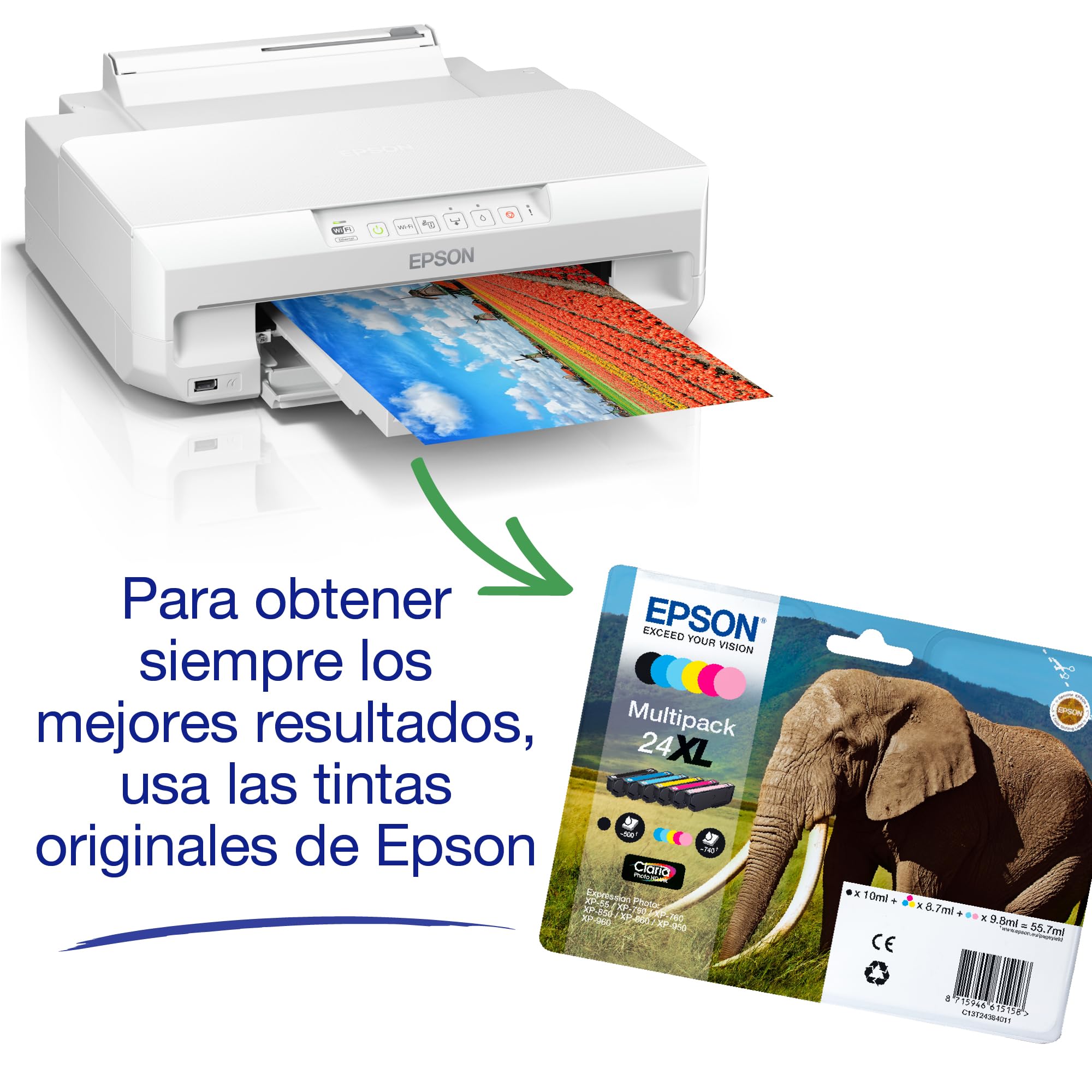 Epson Impresora de inyección de Tinta multifunción Expression Photo XP-65 A4 con conectividad inalámbrica