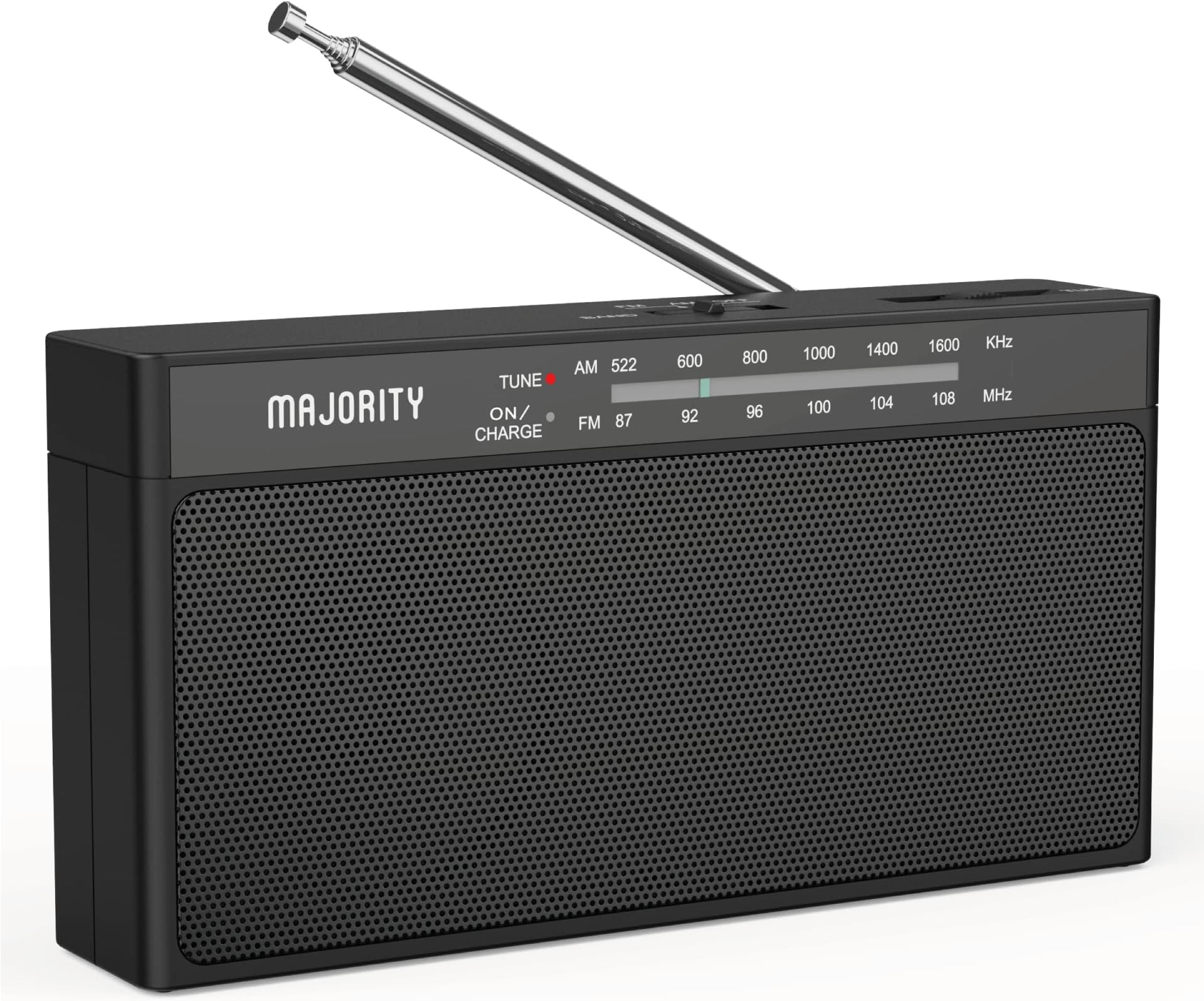 Majority Belford Portable Radio - FM/AM, 10 Hours Playback, USB Charging, Headphone Jack, Clear Sound Quality