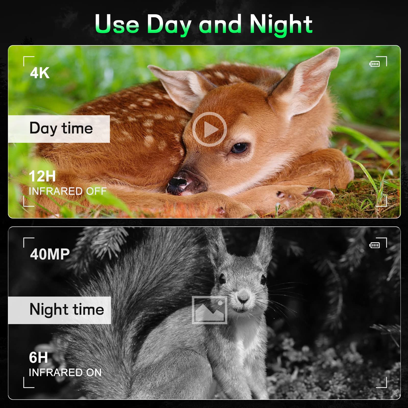 Binoculares Visión Nocturna 4K HD, 40MP Visor Nocturno con Función WiFi Ampliación 8X, Recargable 4000mAH Prismáticos Visión Nocturna con LCD de 4.5",Adecuado para la Caza, con 32GB