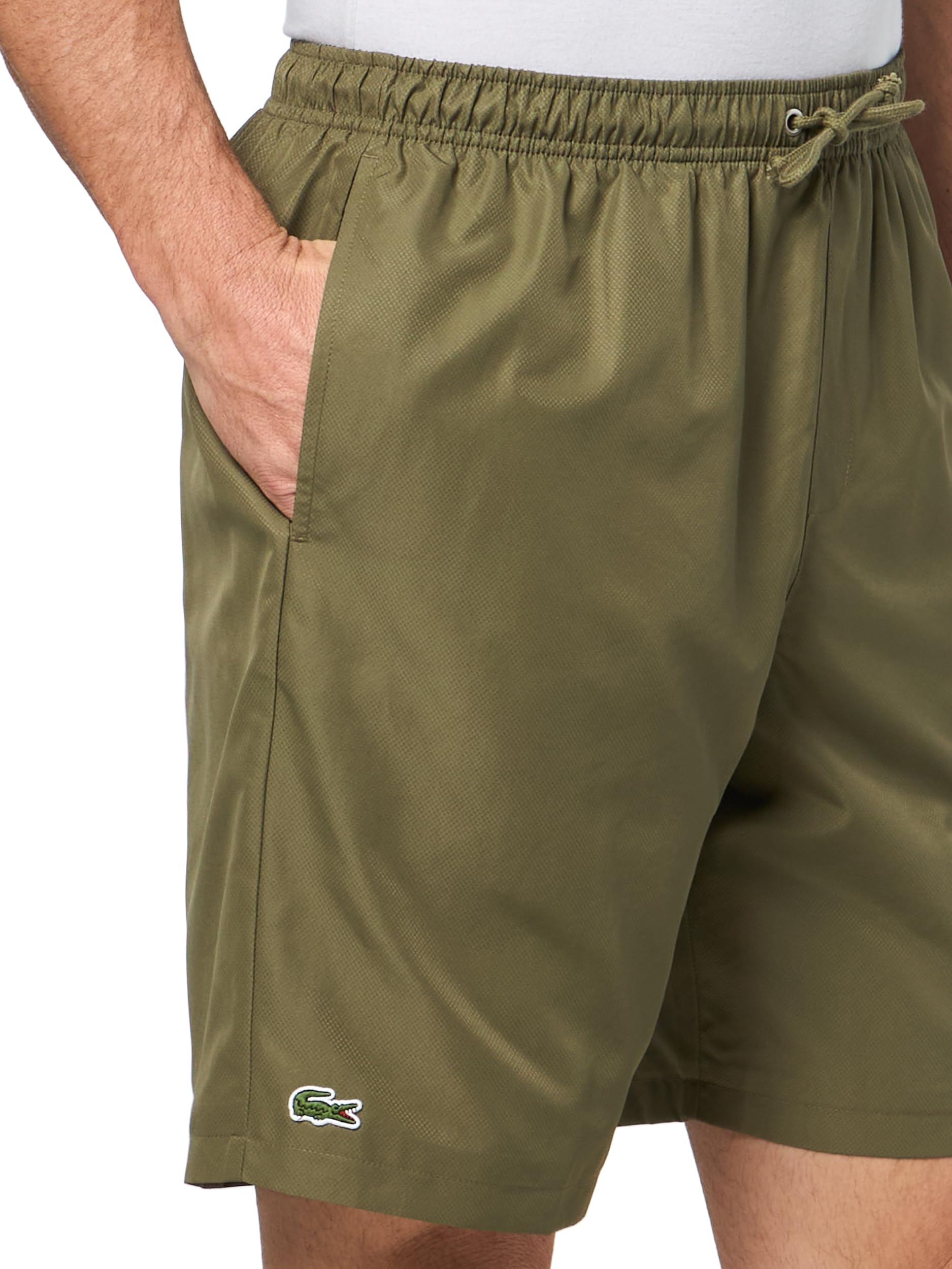 Lacoste Regular Fit Short W/Adjustable Waist and Wording On Bottom - Pantalones Cortos Hombre