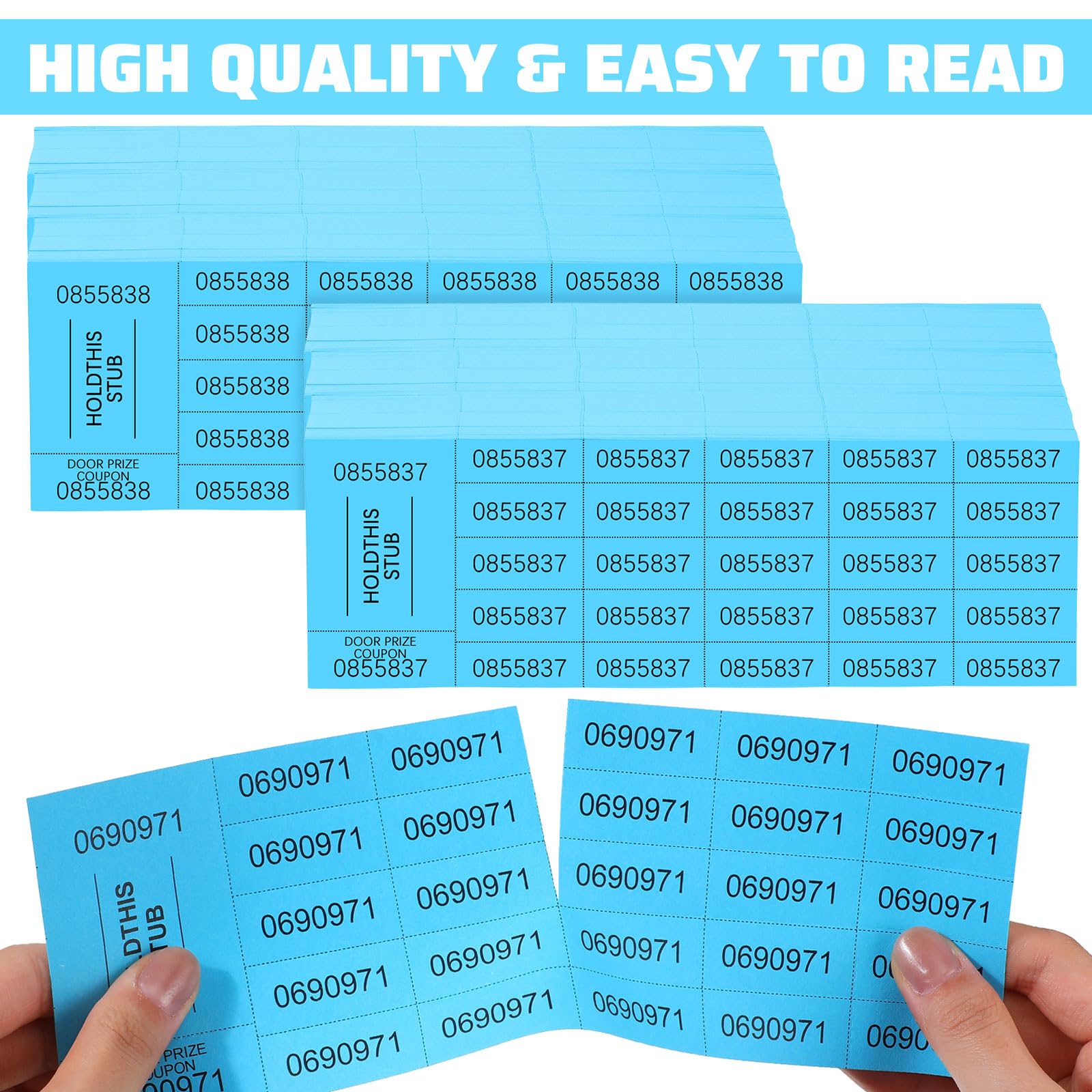 Kosiz 1000 hojas de boleto de rifa con 25 números de oferta, boletos de subasta, hojas de boletos de subasta chinas, subasta silenciosa para eventos, aula, escuela, iglesia (azul lago)