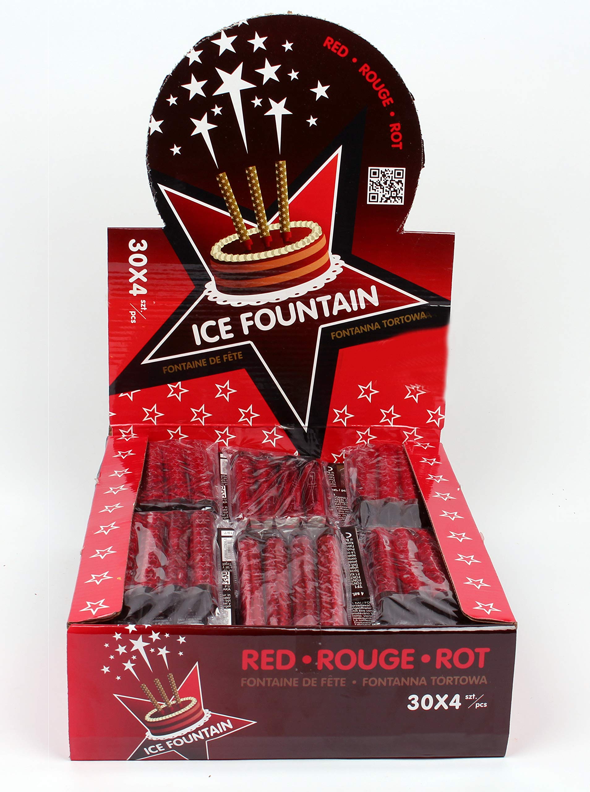 vama Großpackung Gastropack 60s Tortenfontäne Zimmerfontäne Eissterne Zaubersterne Eisfontäne Traumsterne mit roter Flamme für Verlobung Hochzeit Geburtstag Kinder und Deko für Kuchen Torten Gold (120