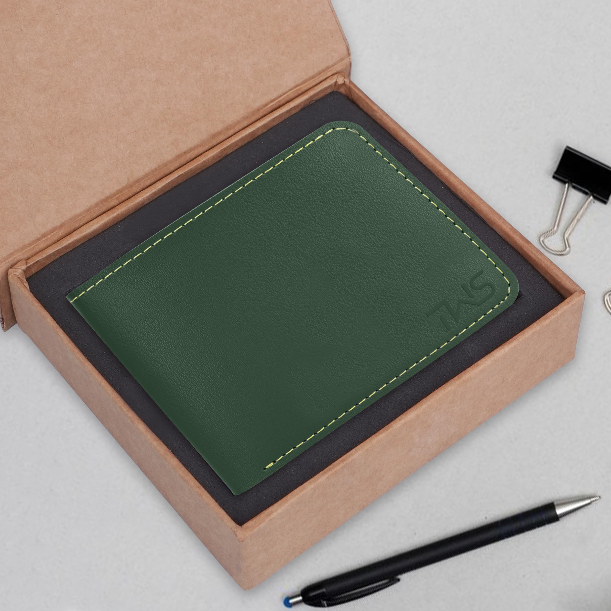 The Wallet Store Vegan Leather Wallet For Men - Green