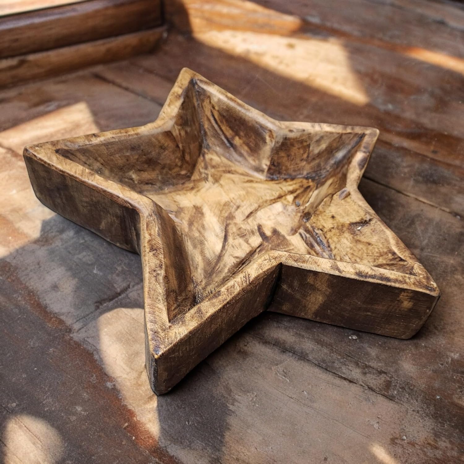 Ranch Junkie Mercantile Medium Star Wood Bowl Handcrafted Star Dough Bowl