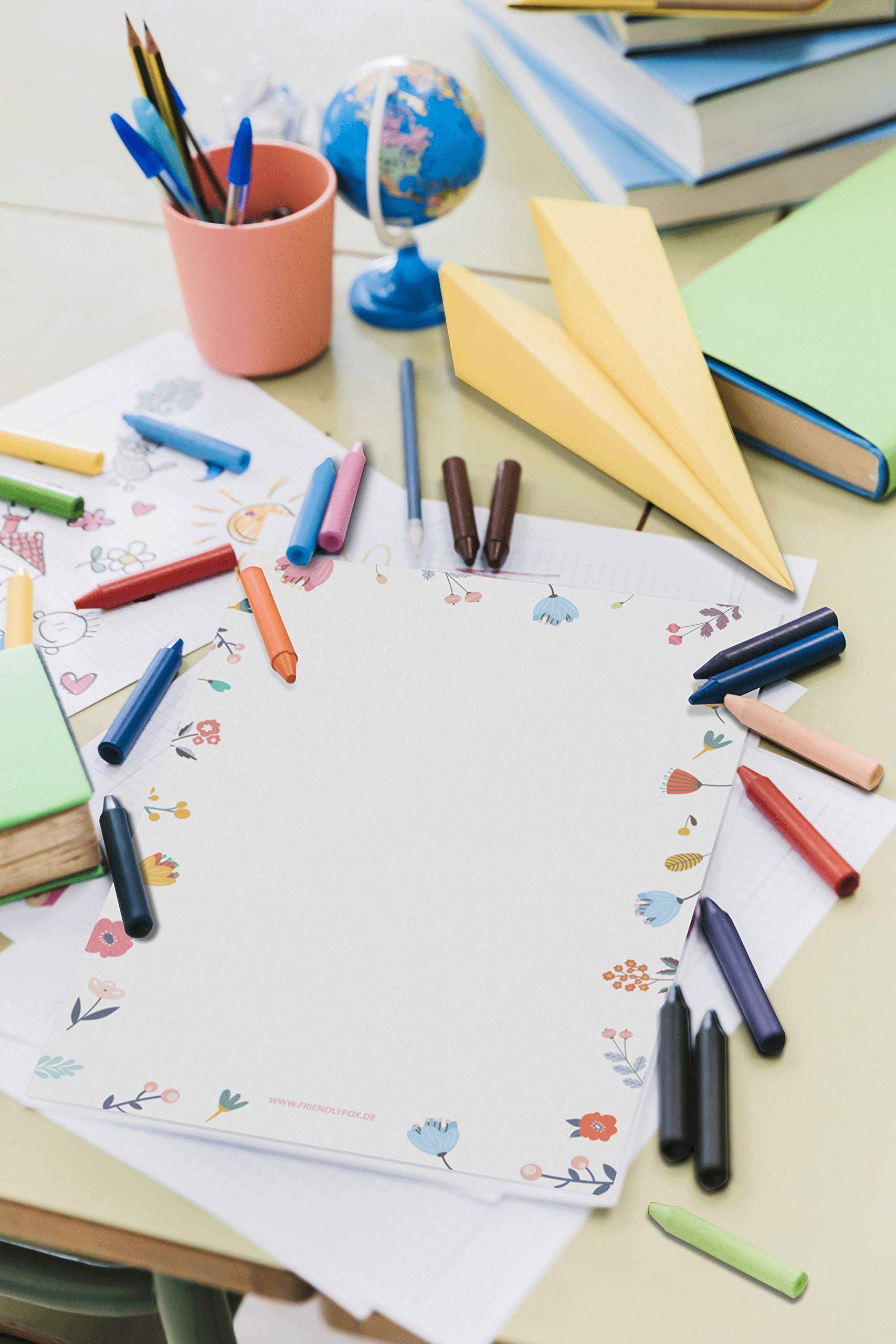 Friendly Fox Unicorno Carta Da Lettere Unicorno Bambini: 20 Fogli A4 Con Buste - Set Scrittura Creativa Colorato Carta Ecologica Bambini