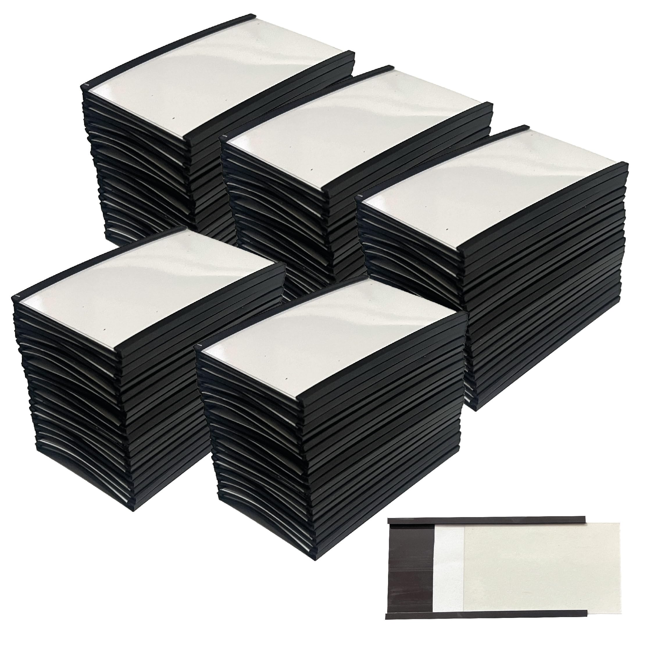 The Lean Warehouse C Profile Magnetic Shelving Label Holders 100 Pk - 60 X 80Mm (H X L) - Perfect For Racking Warehouses