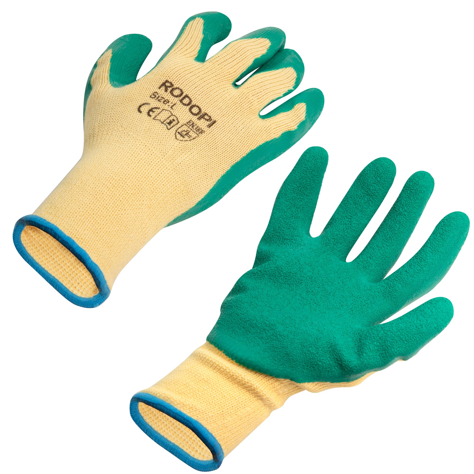 RODOPI GreenFox Gartenhandschuhe für Damen und Herren dornenfeste Arbeitshandschuhe für die Gartenarbeit EN 388:2016 Rosenhandschuhe Latex Garden Gloves (120 Paar, 9)