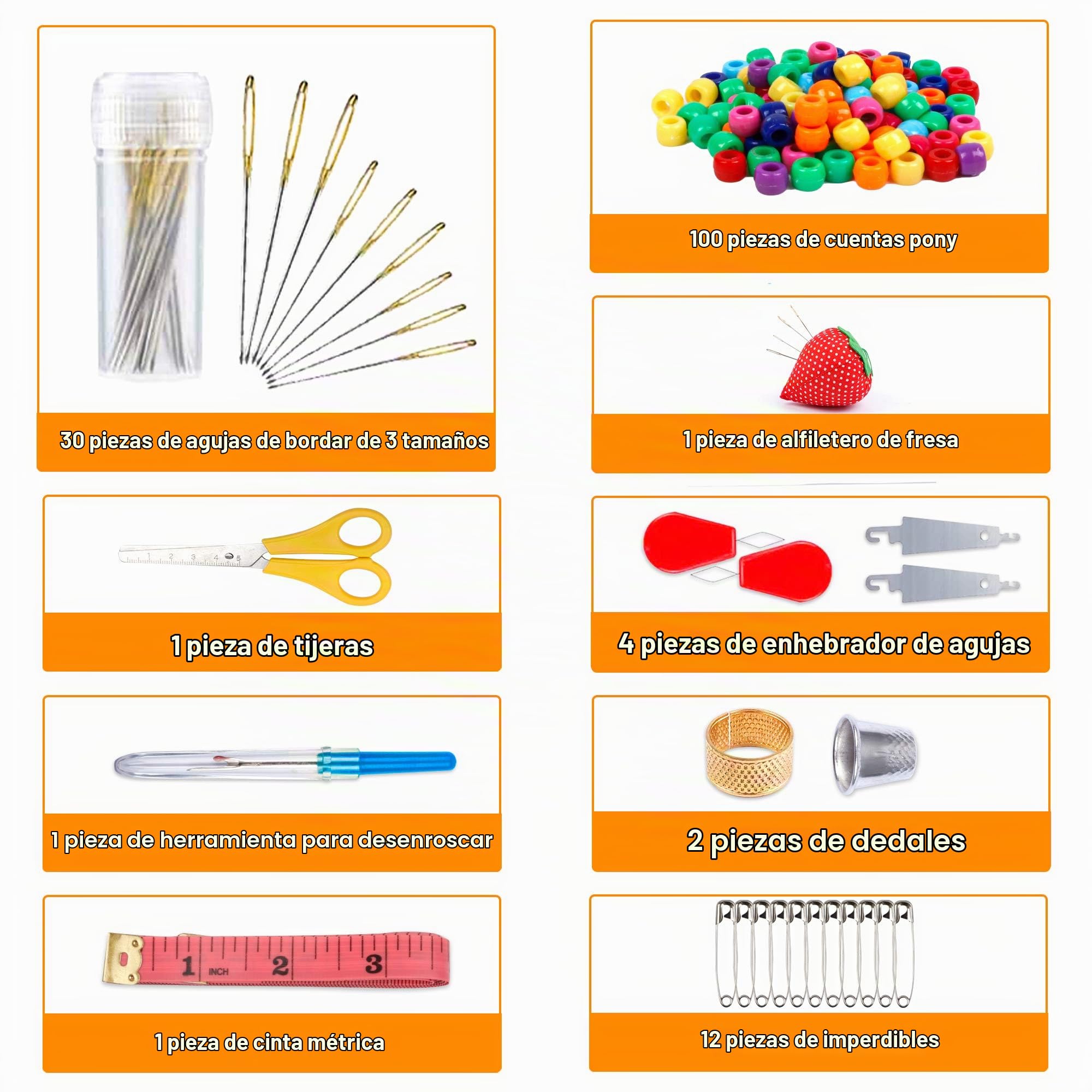 Inscraft - Kit de hilos de bordar, 403 artículos, 250 colores, hilo de punto de cruz y pulseras de la amistad con 153 herramientas de punto de cruz, caja transparente de 4 niveles para almacenamiento