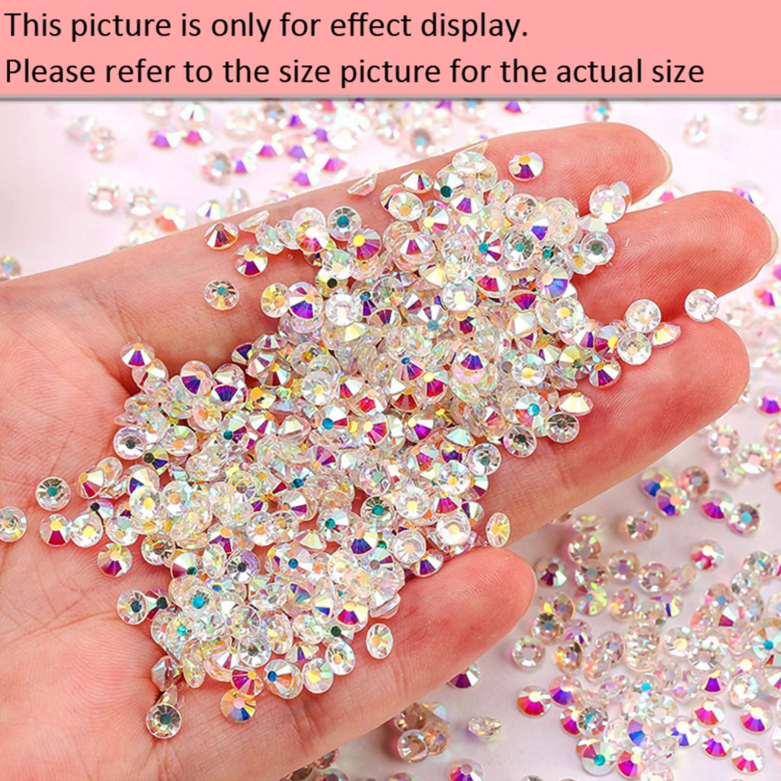 Dowarm SS4 Lot De 1 440 Strass Transparents à Dos Plat Pour