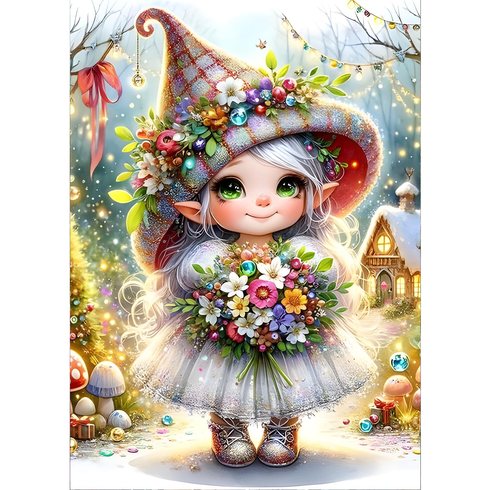 GDYEEH 5D Diamond Painting Kit, Fairy Girl Round Drill, 12x16 Inch Full Drill - View #9