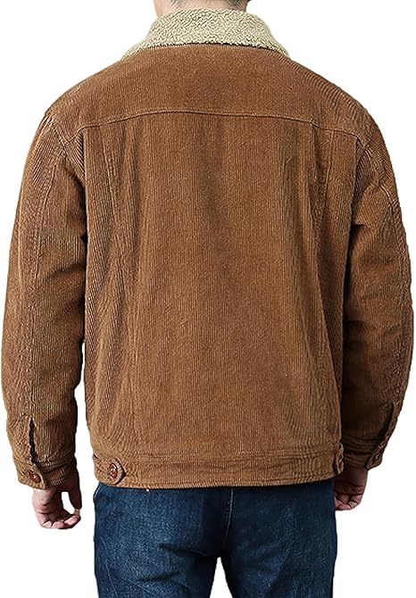 Heren Sherpa Gevoerd Corduroy Truckerjack - Warme Vintage Jas voor de Heren Sherpa Gevoerd Corduroy Truckerjack - Warme Vintage Jas voor de