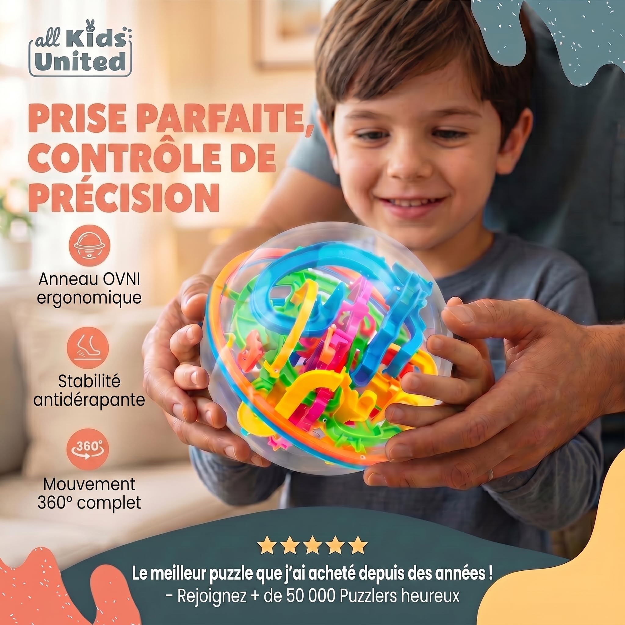 Labyrinthe à Billes 3D - Magic Maze Puzzle Ball Jeu d'adresse Casse-tête sphérique 3D (Avancé)