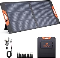 ZOUPW 100W Portable Solar Panel: 23.5% Efficiency Mono Foldable Charger, 5-in-1 Cable for Jackery/EcoFlow/Anker, IP67 Waterproof for Camping RV Off-Grid